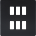 Knightsbridge MLA GDSF006MB Screwless 6G grid faceplate - matt black