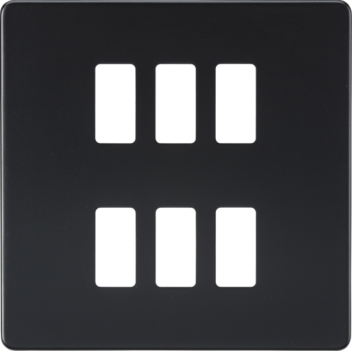Knightsbridge MLA GDSF006MB Screwless 6G grid faceplate - matt black