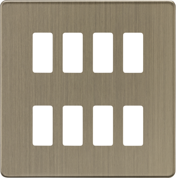 Knightsbridge MLA  GDSF008AB 8G Grid Faceplate - Antique Brass