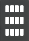 Knightsbridge MLA GDSF012AT Screwless 12G grid faceplate - anthracite