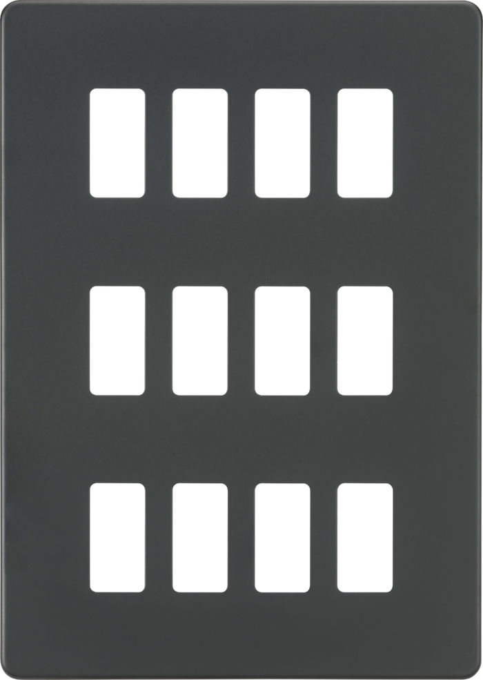 Knightsbridge MLA GDSF012AT Screwless 12G grid faceplate - anthracite