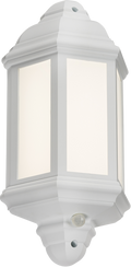 Knightsbridge MLA LANT3WP 230V IP54 LED Half Wall Lantern with Photocell Sensor - White