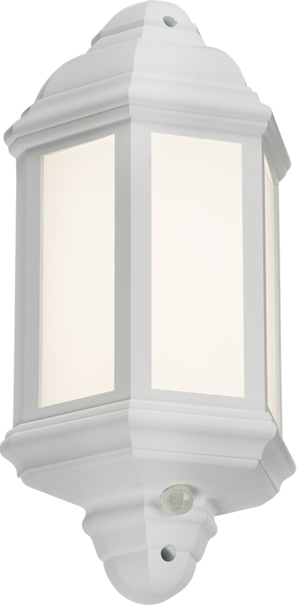 Knightsbridge MLA LANT3WP 230V IP54 LED Half Wall Lantern with Photocell Sensor - White