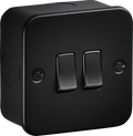 Knightsbridge MLA M3000TB Metalclad 10AX 2G 2-way Switch - Textured Sand Black Finish