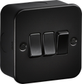 Knightsbridge MLA M4000TB Metalclad 10AX 3G 2-way Switch - Textured Sand Black Finish