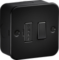 Knightsbridge MLA M6300TB Metalclad 13A Switched Fused Spur - Textured Sand Black Finish