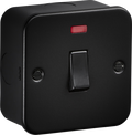 Knightsbridge MLA M8331NTB Metalclad 45A 1G DP Switched with Neon - Textured Sand Black Finish