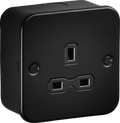 Knightsbridge MLA MR7000UTB Metalclad 13A 1G Unswitched Socket - Textured Sand Black Finish