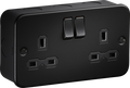 Knightsbridge MLA MR9000TB Metalclad 13A 2G DP Switched Socket - Textured Sand Black Finish