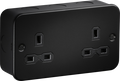 Knightsbridge MLA MR9000UTB Metalclad 13A 2G Unswitched Socket - Textured Sand Black Finish