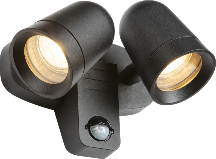 Knightsbridge MLA NESGUPIR Neso 230V IP54 GU10 Twin Security Spotlights with PIR