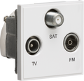 Knightsbridge MLA NETTRIWH Triplexed TV /FM DAB/ SAT TV Outlet Module 50 x 50mm - White