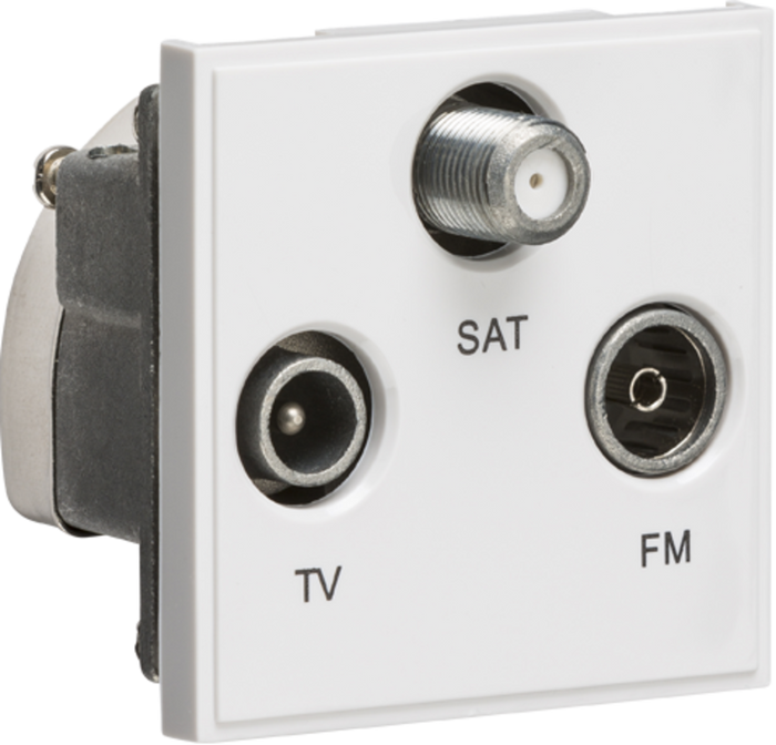 Knightsbridge MLA NETTRIWH Triplexed TV /FM DAB/ SAT TV Outlet Module 50 x 50mm - White