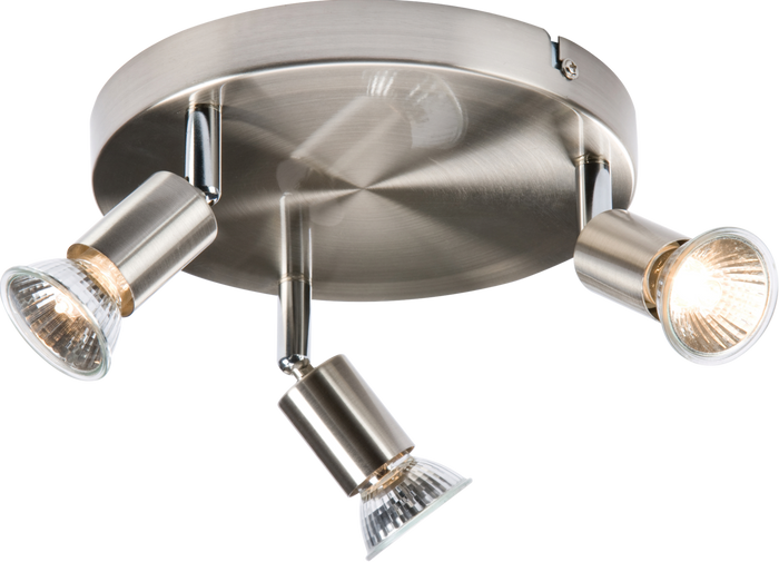 Knightsbridge MLA NSPGU3BC 230V GU10 Triple Spotlight - Brushed Chrome