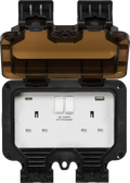 Knightsbridge MLA  OP94 IP66 13A 2G SP Switched Socket with Dual USB A+C [5V DC4.0A shared]