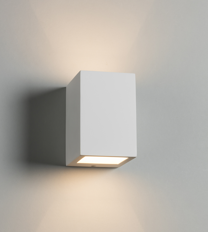 Knightsbridge MLA  PWL6 230V G9 40W Cuboid Up and Down Plaster Wall Light