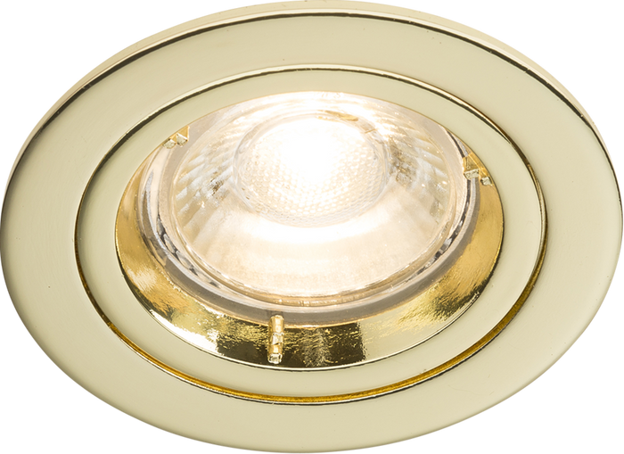 Knightsbridge MLA RD1B IP20 230V GU10 Brass Recessed Fixed Twist & Lock Downlight