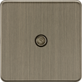 Knightsbridge MLA Screwless SF0100AB 1G TV Outlet (Non-Isolated) - Antique Brass