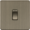 Knightsbridge MLA Screwless SF1000DPAB 10AX 1G DP Switch - Antique Brass