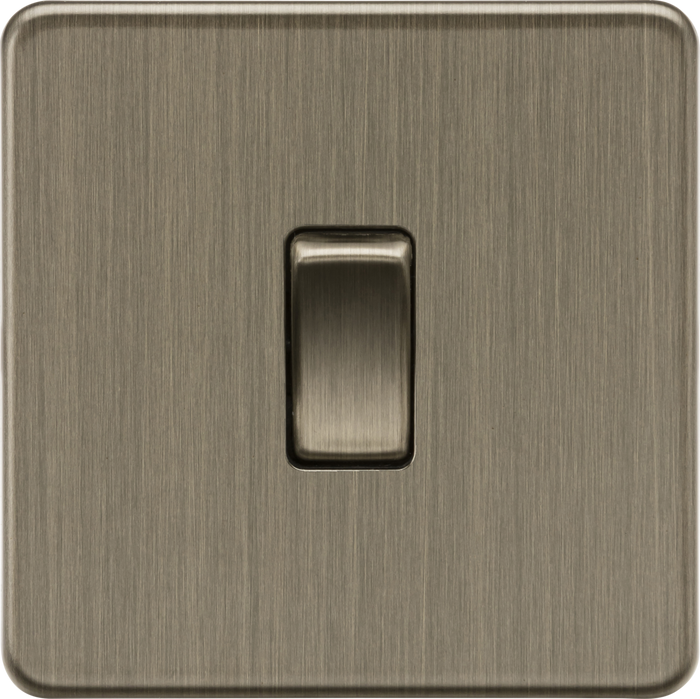 Knightsbridge MLA Screwless SF1000DPAB 10AX 1G DP Switch - Antique Brass
