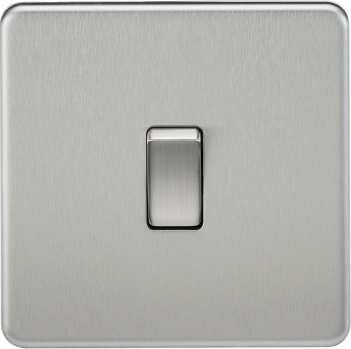 Knightsbridge MLA Screwless SF1000DPBC 10AX 1G DP Switch - Brushed Chrome