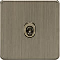 Knightsbridge MLA Screwless SF12TOGAB 10AX 1G Intermediate Toggle Switch - Antique Brass