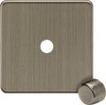 Knightsbridge MLA Screwless SF1DIMAB 1G Dimmer Plate with Matching Metal Dimmer Cap - Antique Brass