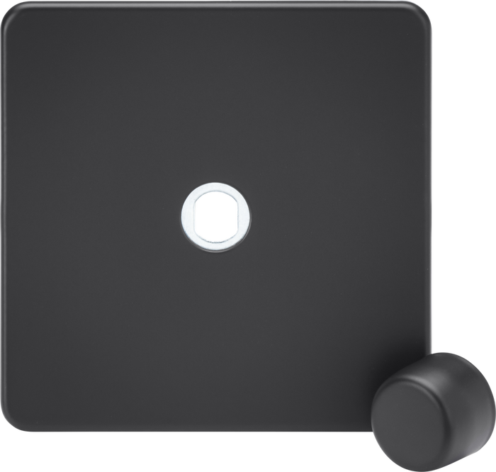 Knightsbridge MLA Screwless SF1DIMAT 1G Dimmer Plate with Matching Metal Dimmer Cap - Anthracite