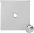 Knightsbridge MLA Screwless SF1DIMBC 1G Dimmer Plate with Matching Metal Dimmer Cap - Brushed Chrome