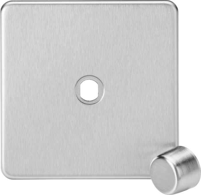 Knightsbridge MLA Screwless SF1DIMBC 1G Dimmer Plate with Matching Metal Dimmer Cap - Brushed Chrome