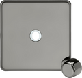Knightsbridge MLA Screwless SF1DIMBN 1G Dimmer Plate with Matching Metal Dimmer Cap - Black Nickel