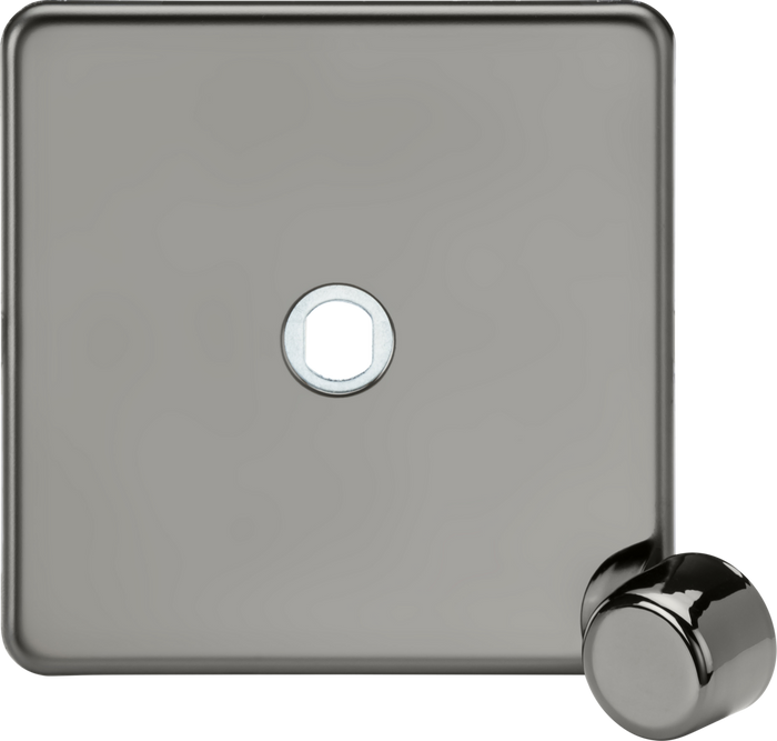 Knightsbridge MLA Screwless SF1DIMBN 1G Dimmer Plate with Matching Metal Dimmer Cap - Black Nickel
