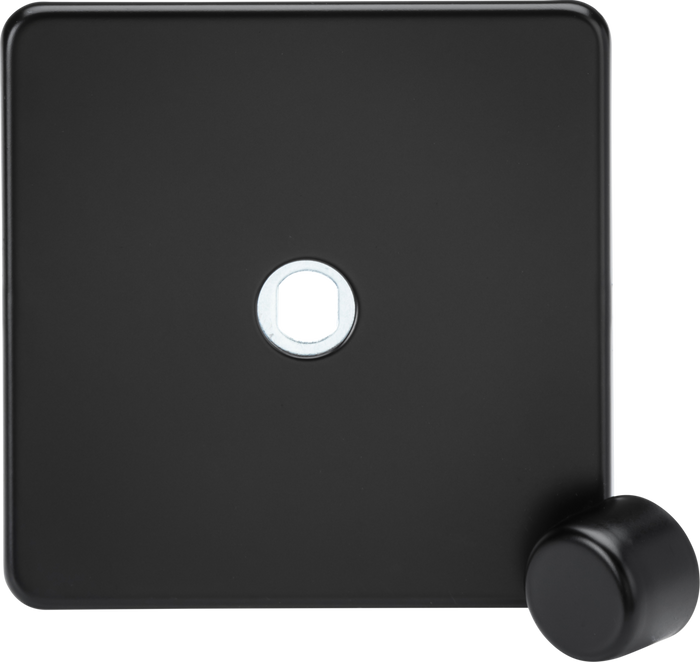 Knightsbridge MLA Screwless SF1DIMMBB 1G Dimmer Plate with Matching Metal Dimmer Cap -Matt Black