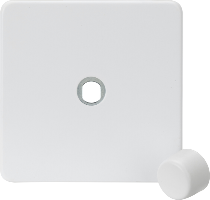 Knightsbridge MLA Screwless SF1DIMMW 1G Dimmer Plate with Matching Metal Dimmer Cap -Matt White
