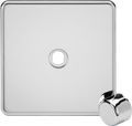Knightsbridge MLA Screwless SF1DIMPC 1G Dimmer Plate with Matching Metal Dimmer Cap - Polished Chrome