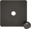 Knightsbridge MLA Screwless SF1DIMSB 1G Dimmer Plate with Matching Metal Dimmer Cap - Smoked Bronze