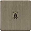 Knightsbridge MLA Screwless SF1TOGAB 10AX 1G 2-way Toggle Switch - Antique Brass