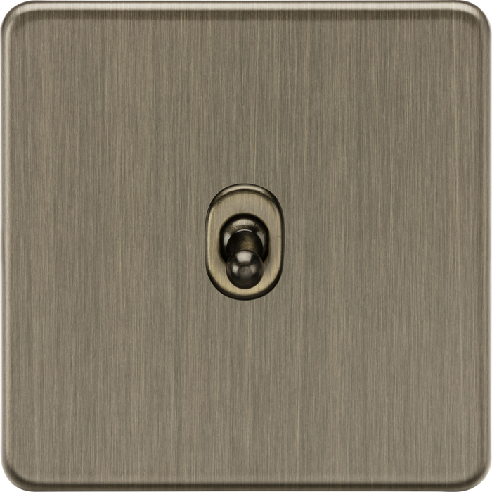 Knightsbridge MLA Screwless SF1TOGAB 10AX 1G 2-way Toggle Switch - Antique Brass