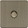 Knightsbridge MLA Screwless SF2191AB 1G 2-way 10-200W (5-150W LED) Intelligent dimmer - Antique Brass