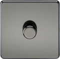 Knightsbridge MLA Screwless SF2191BN 1G 2-way 10-200W (5-150W LED) Intelligent dimmer - Black Nickel