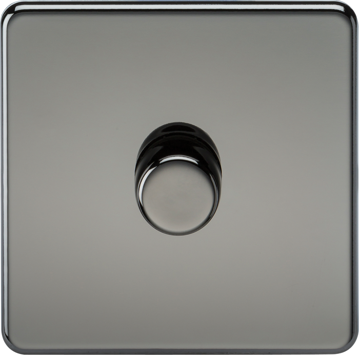 Knightsbridge MLA Screwless SF2191BN 1G 2-way 10-200W (5-150W LED) Intelligent dimmer - Black Nickel