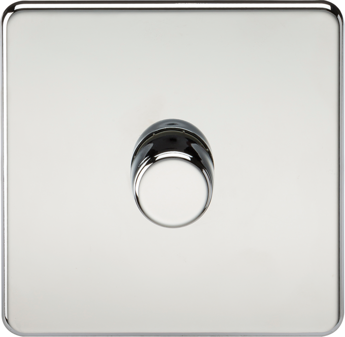 Knightsbridge MLA Screwless SF2191PC 1G 2-way 10-200W (5-150W LED) Intelligent dimmer - Polished Chrome