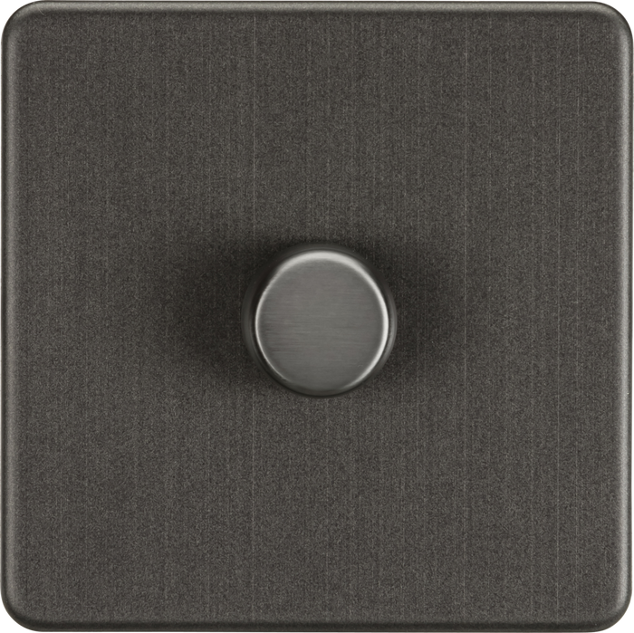 Knightsbridge MLA Screwless SF2191SB 1G 2-way 10-200W (5-150W LED) Intelligent dimmer - Smoked Bronze