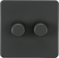 Knightsbridge MLA Screwless SF2192AT 2G 2-way 10-200W (5-150W LED) Intelligent dimmer - Anthracite