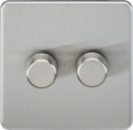 Knightsbridge MLA Screwless SF2192BC 2G 2-way 10-200W (5-150W LED) Intelligent dimmer - Brushed Chrome