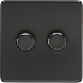 Knightsbridge MLA Screwless SF2192MBB 2G 2-way 10-200W (5-150W LED) Intelligent dimmer - Matt Black