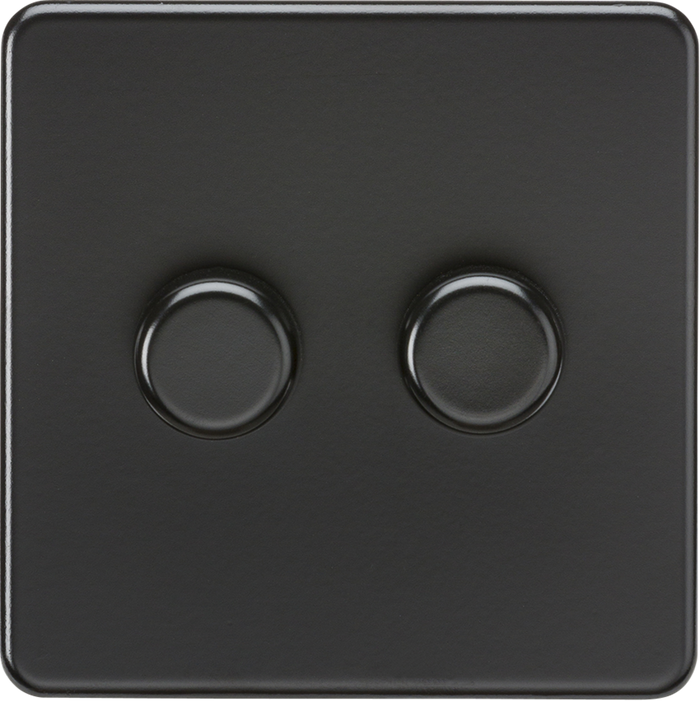 Knightsbridge MLA Screwless SF2192MBB 2G 2-way 10-200W (5-150W LED) Intelligent dimmer - Matt Black