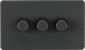 Knightsbridge MLA Screwless SF2193AT 3G 2-way 10-200W (5-150W LED) Intelligent dimmer - Anthracite