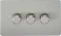 Knightsbridge MLA Screwless SF2193BC 3G 2-way 10-200W (5-150W LED) Intelligent dimmer - Brushed Chrome