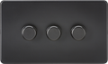 Knightsbridge MLA Screwless SF2193MBB 3G 2-way 10-200W (5-150W LED) Intelligent dimmer - Matt Black